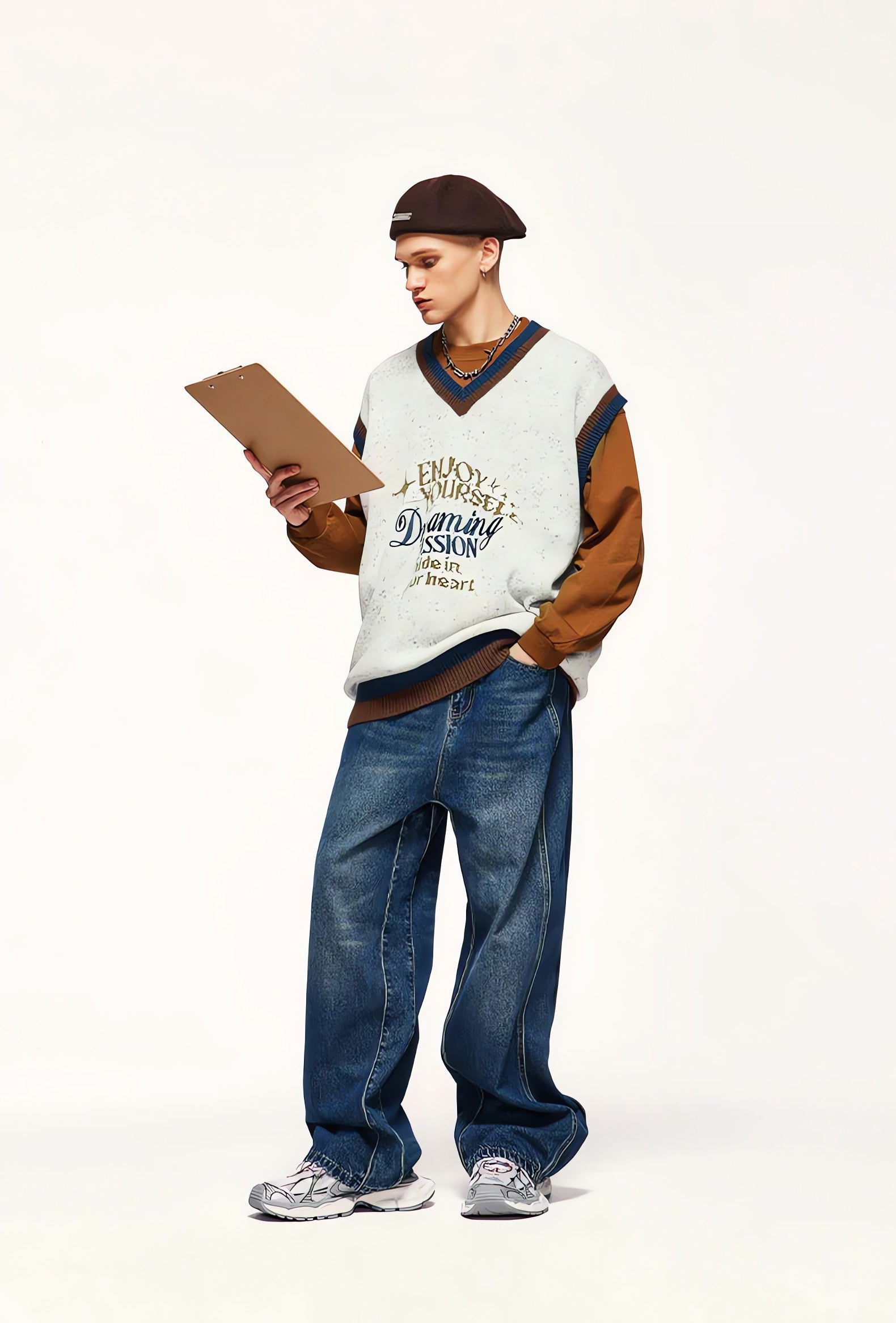 Vintage Enjoy Yourself Knitted Sweater Vest - KAYSMAR