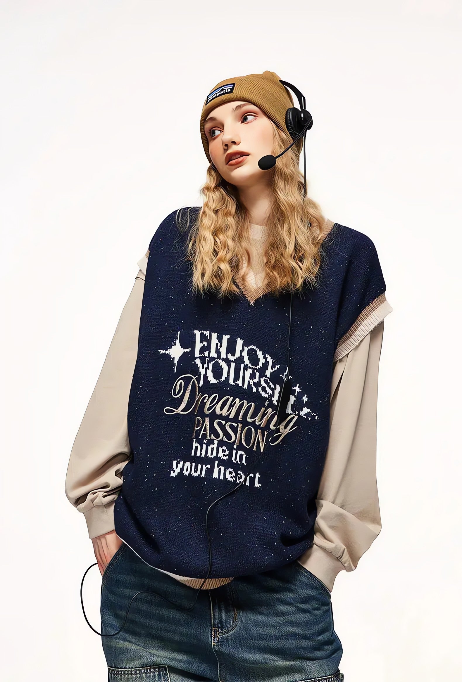 Vintage Enjoy Yourself Knitted Sweater Vest - KAYSMAR