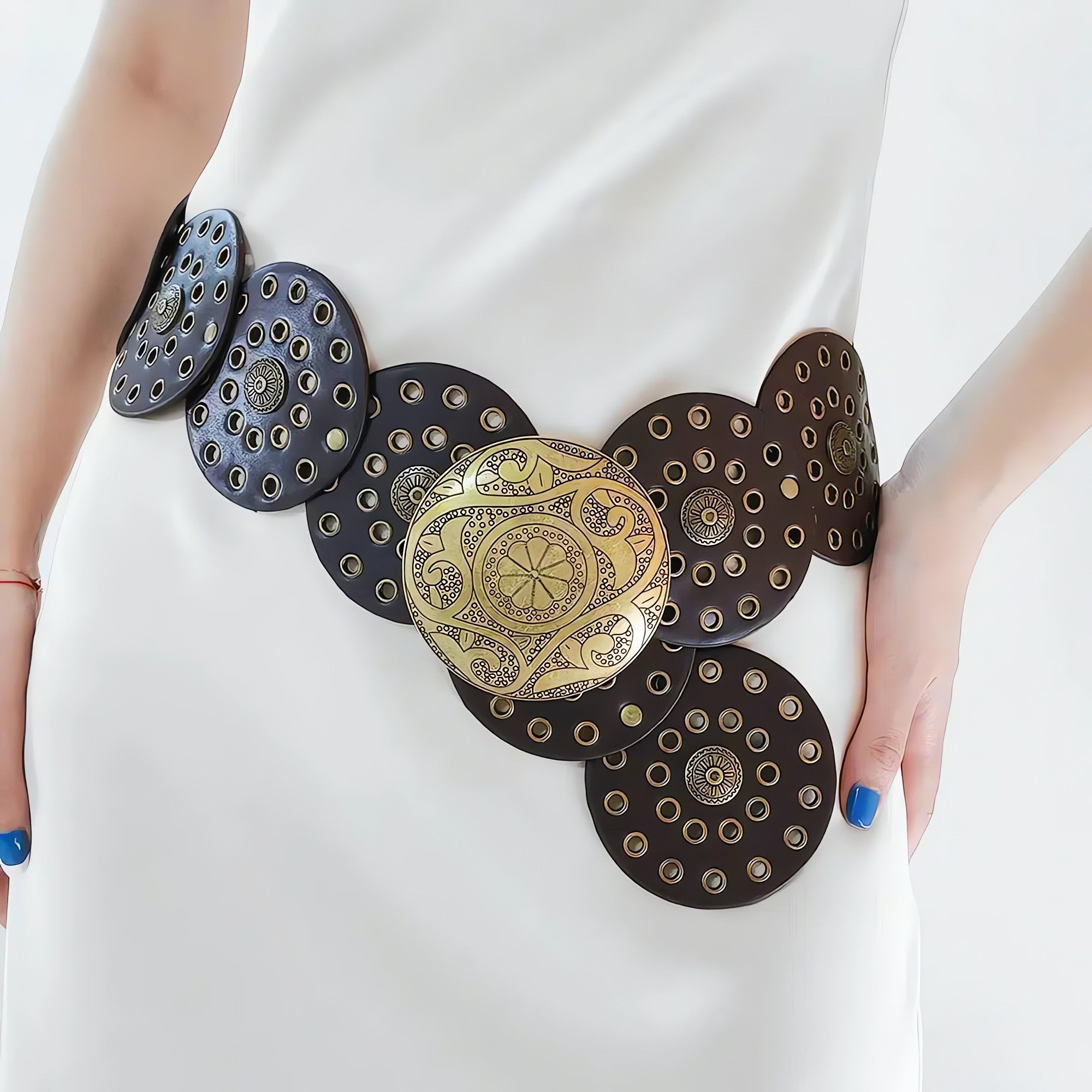 Vintage Ethnic Floral Buckle Belt - KAYSMAR
