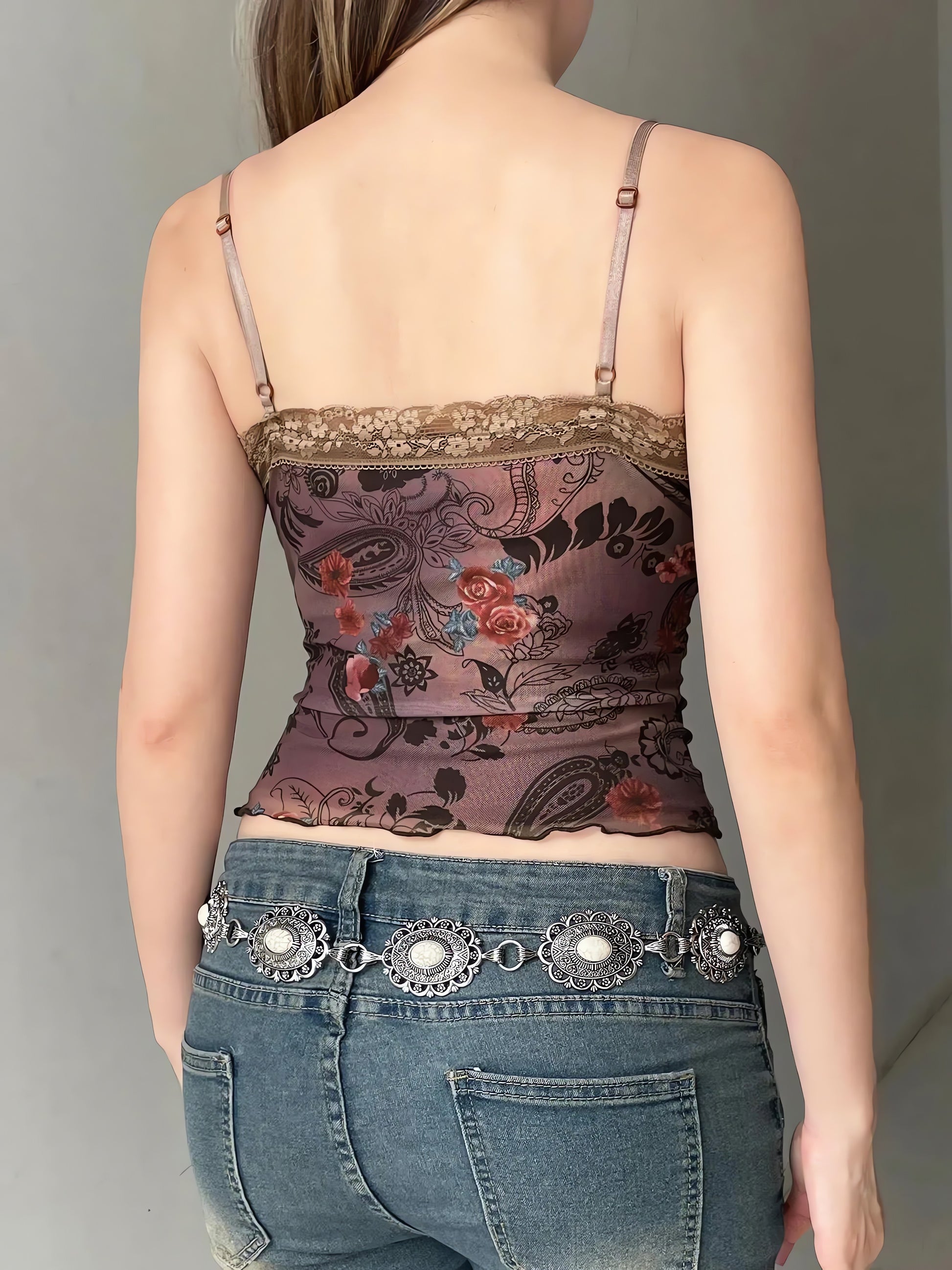 Vintage Floral Lace Trim Top - KAYSMAR