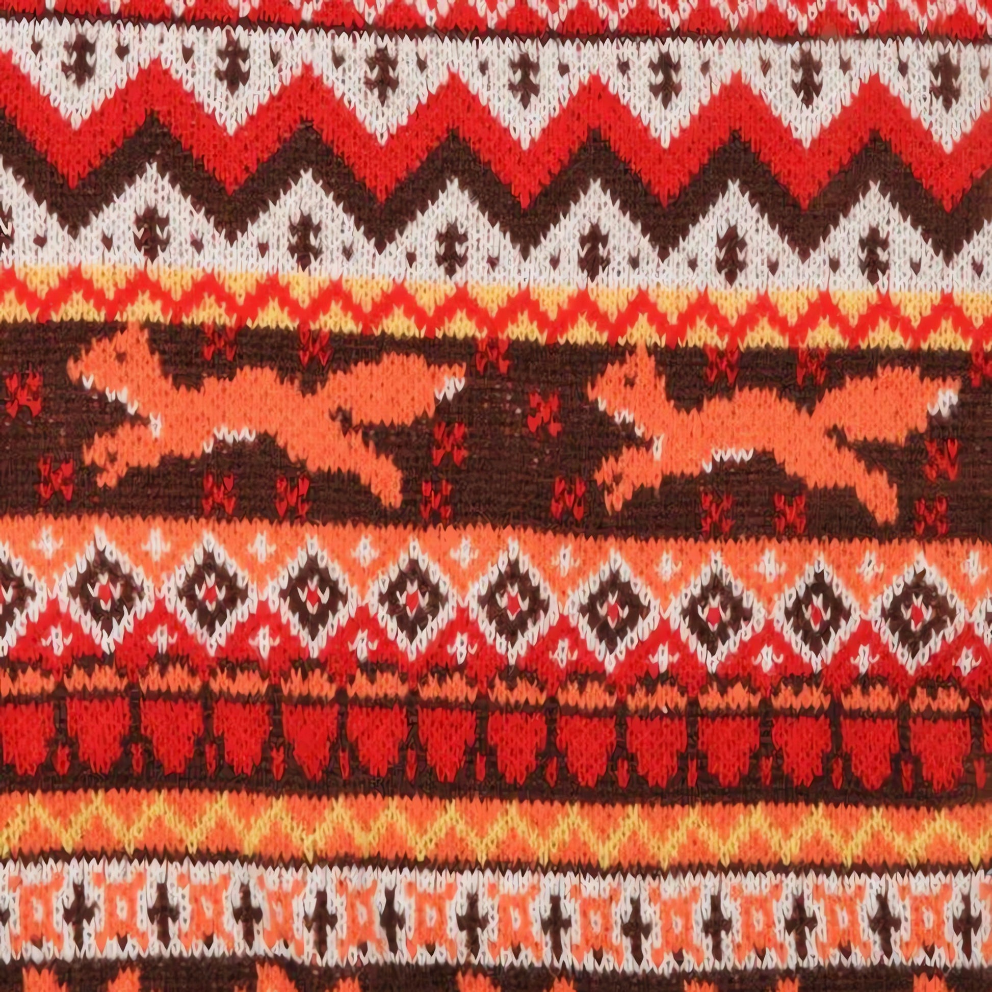 Vintage Fox Embroidered Christmas Sweater - KAYSMAR