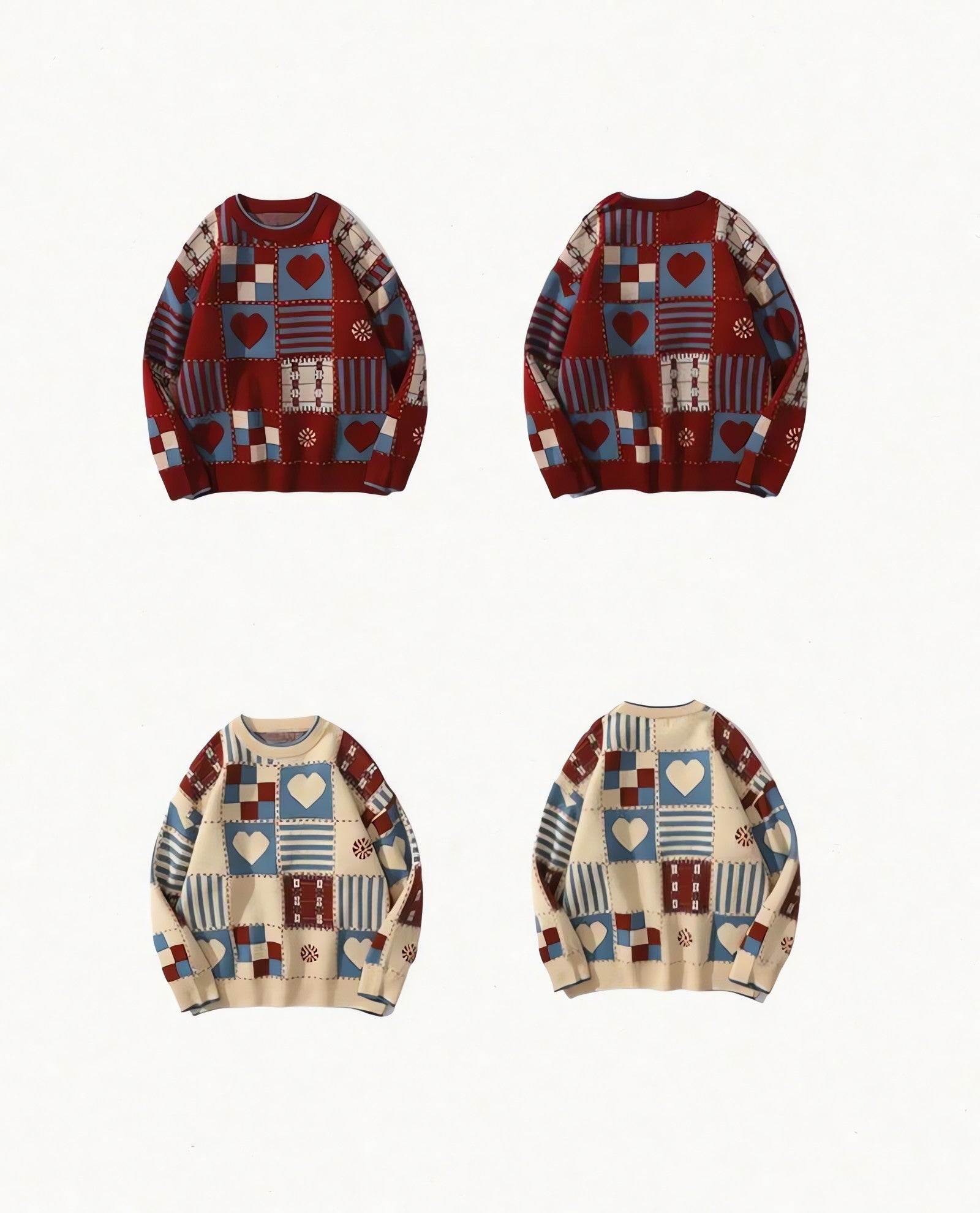 Vintage Heart Pattern Sweater - KAYSMAR