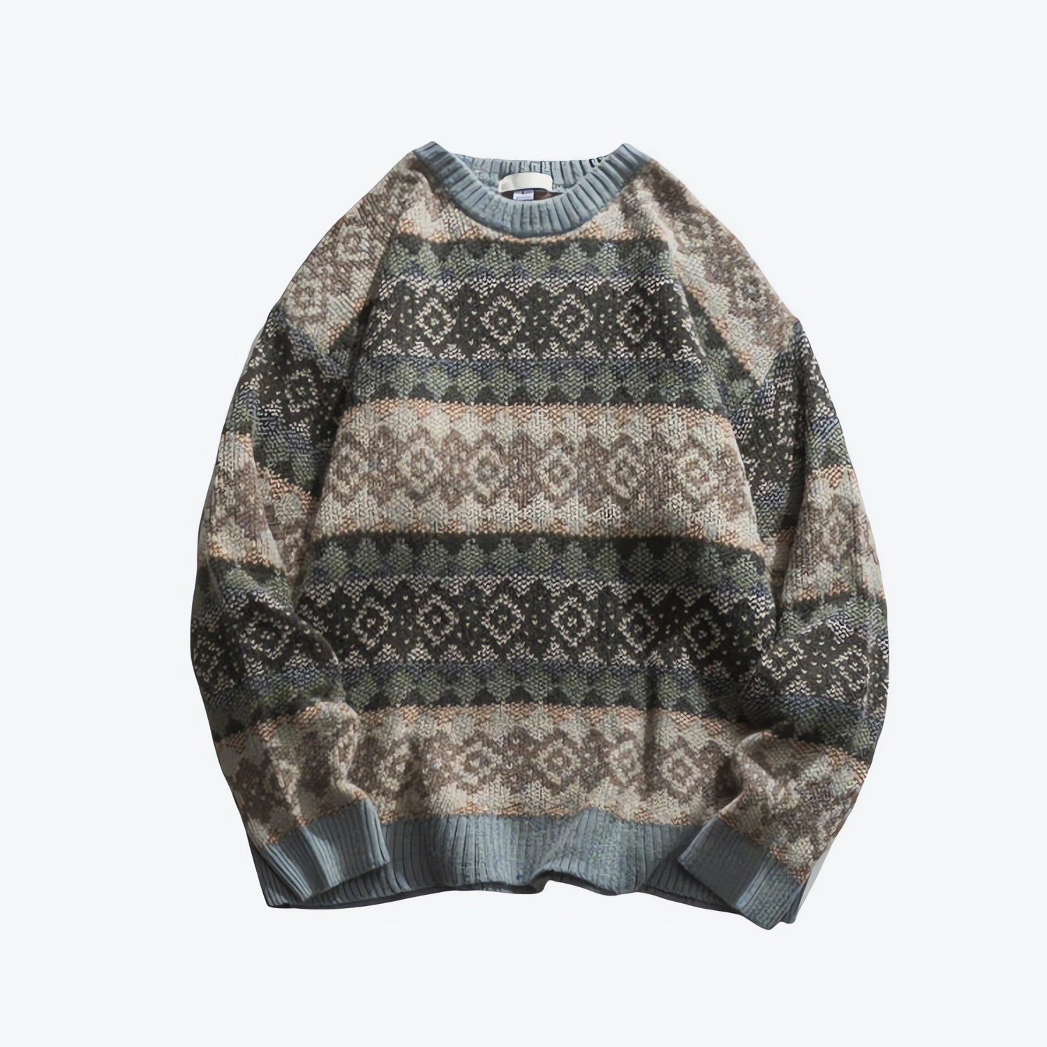 Vintage Jacquard Knitted Sweater - KAYSMAR