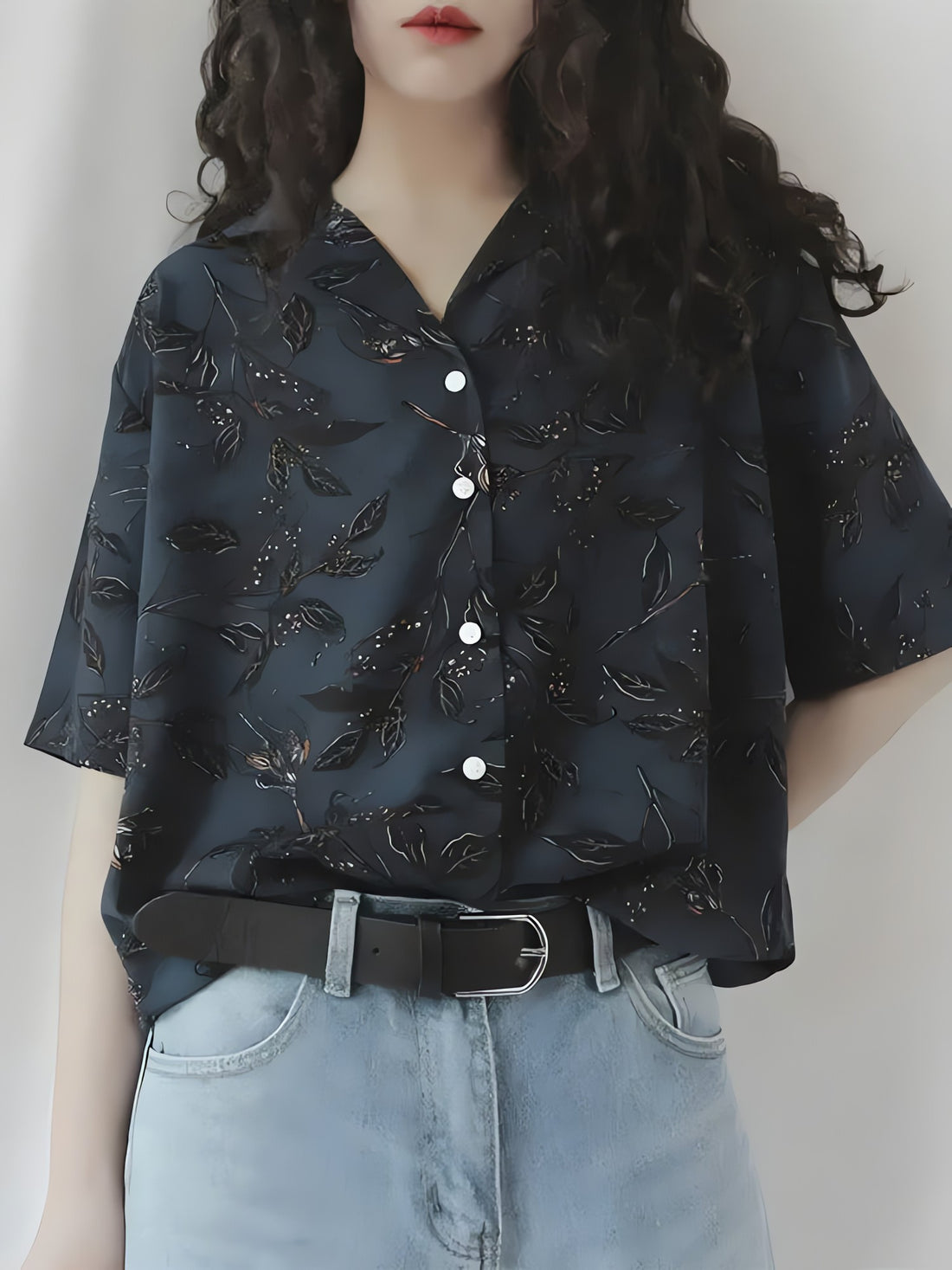 Vintage Leaf Designed Shirt - KAYSMAR