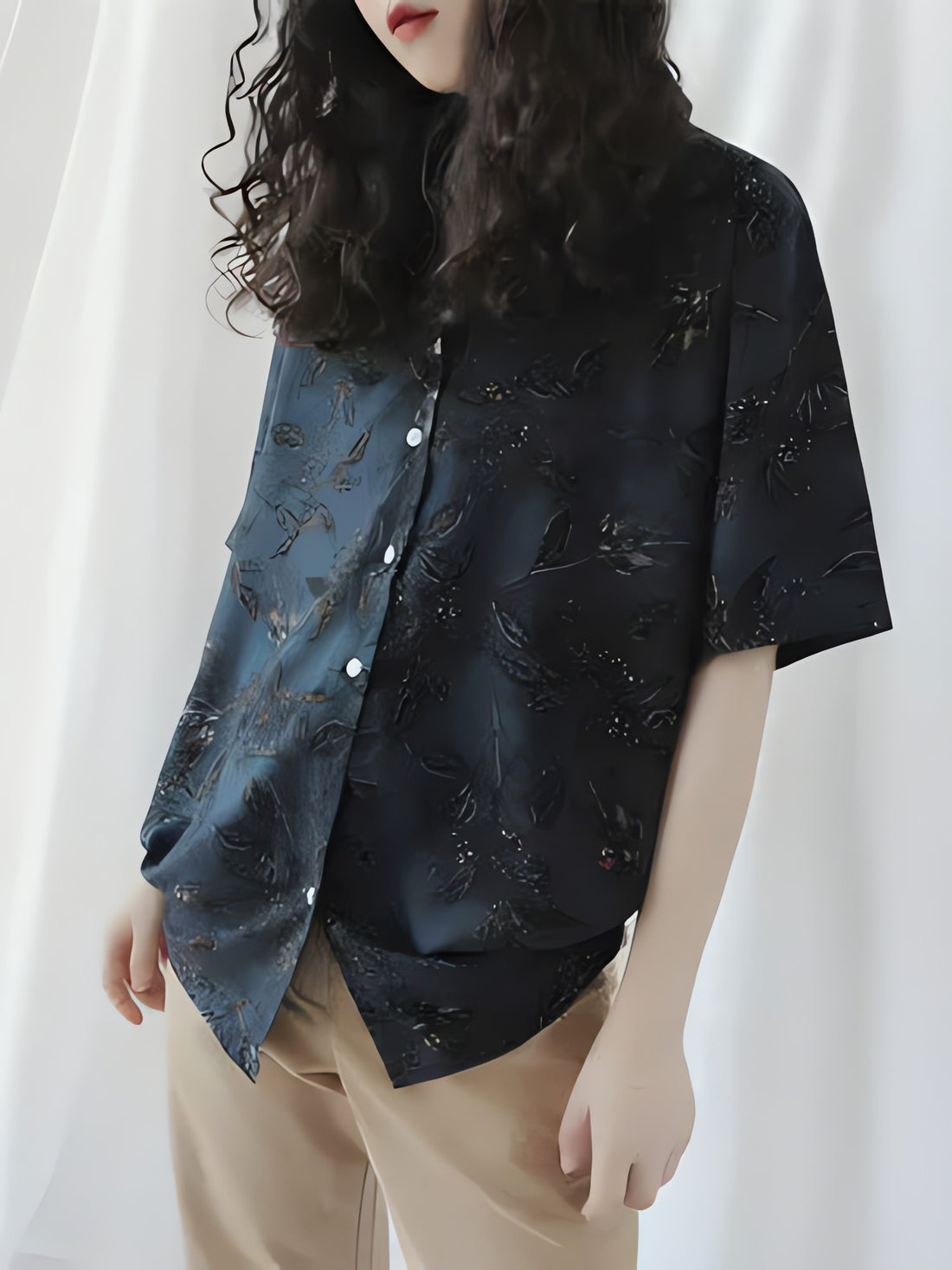 Vintage Leaf Designed Shirt - KAYSMAR