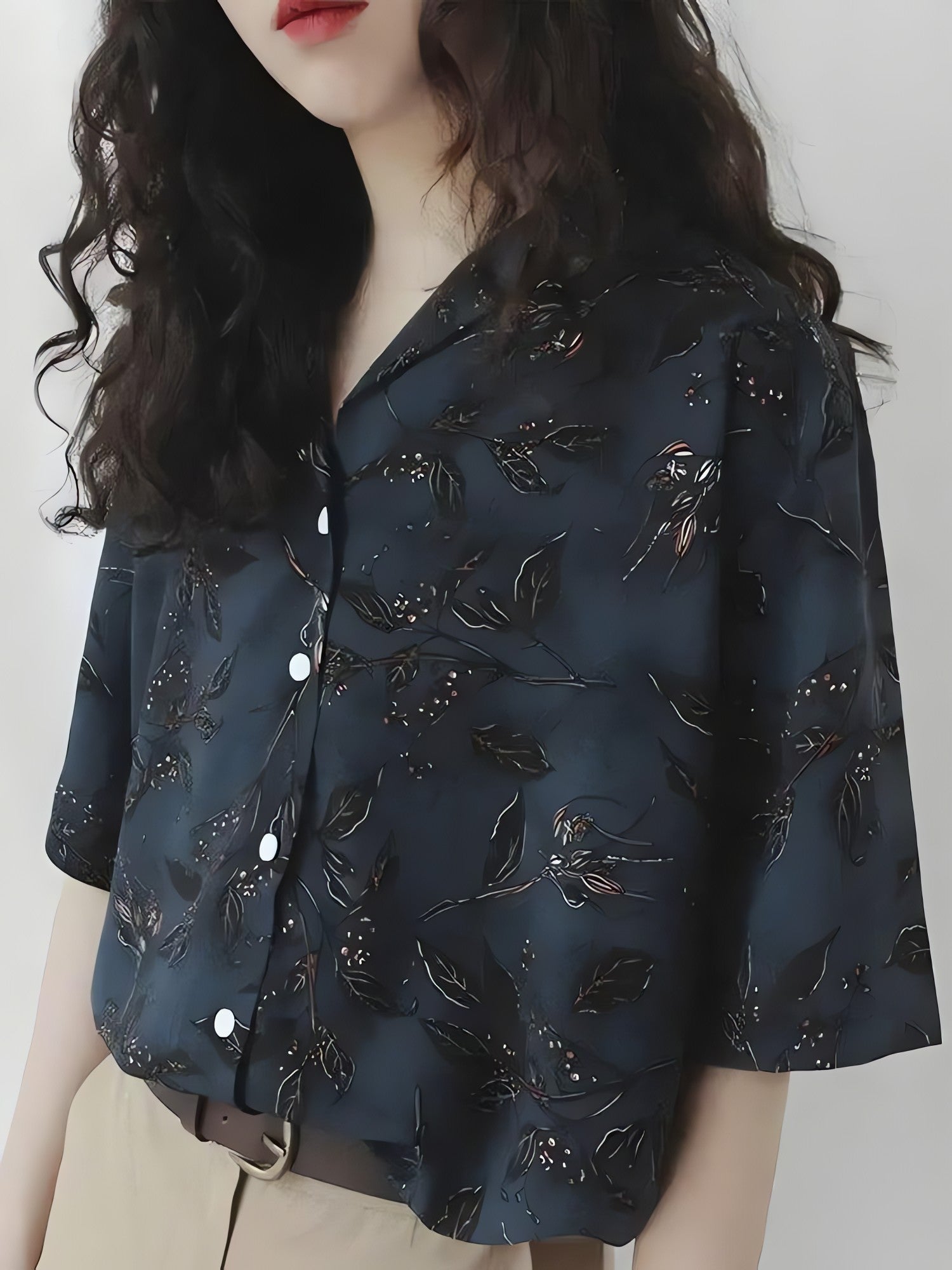 Vintage Leaf Designed Shirt - KAYSMAR