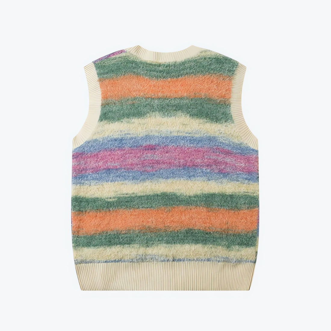 Vintage Multicolored Yarn Plush Sweater Vest - KAYSMAR