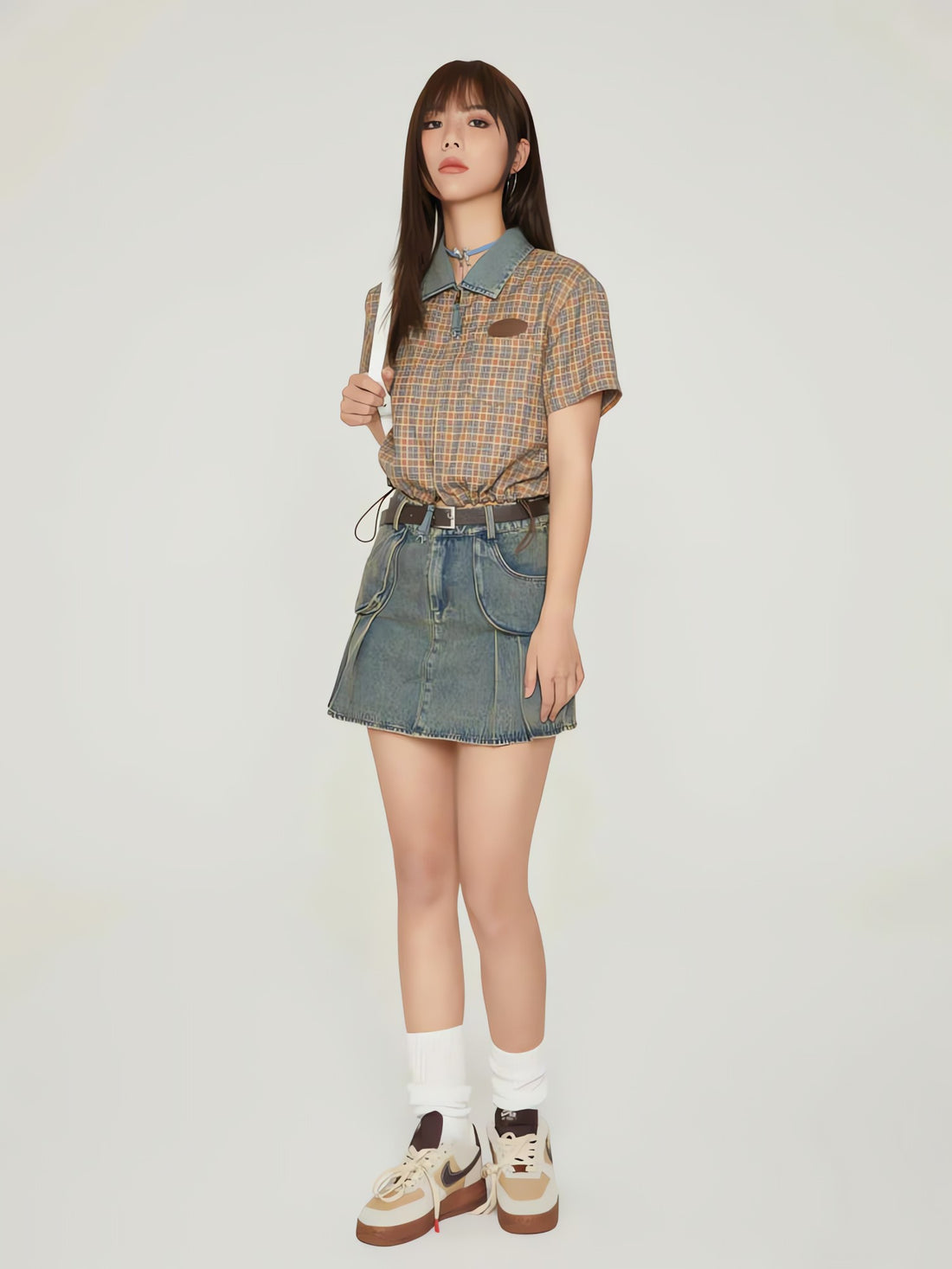 Vintage Plaid Crop Shirt - KAYSMAR