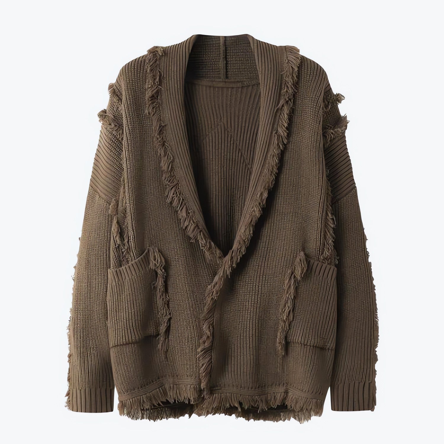 Vintage Pockets Tasseled Knitted Cardigan - KAYSMAR
