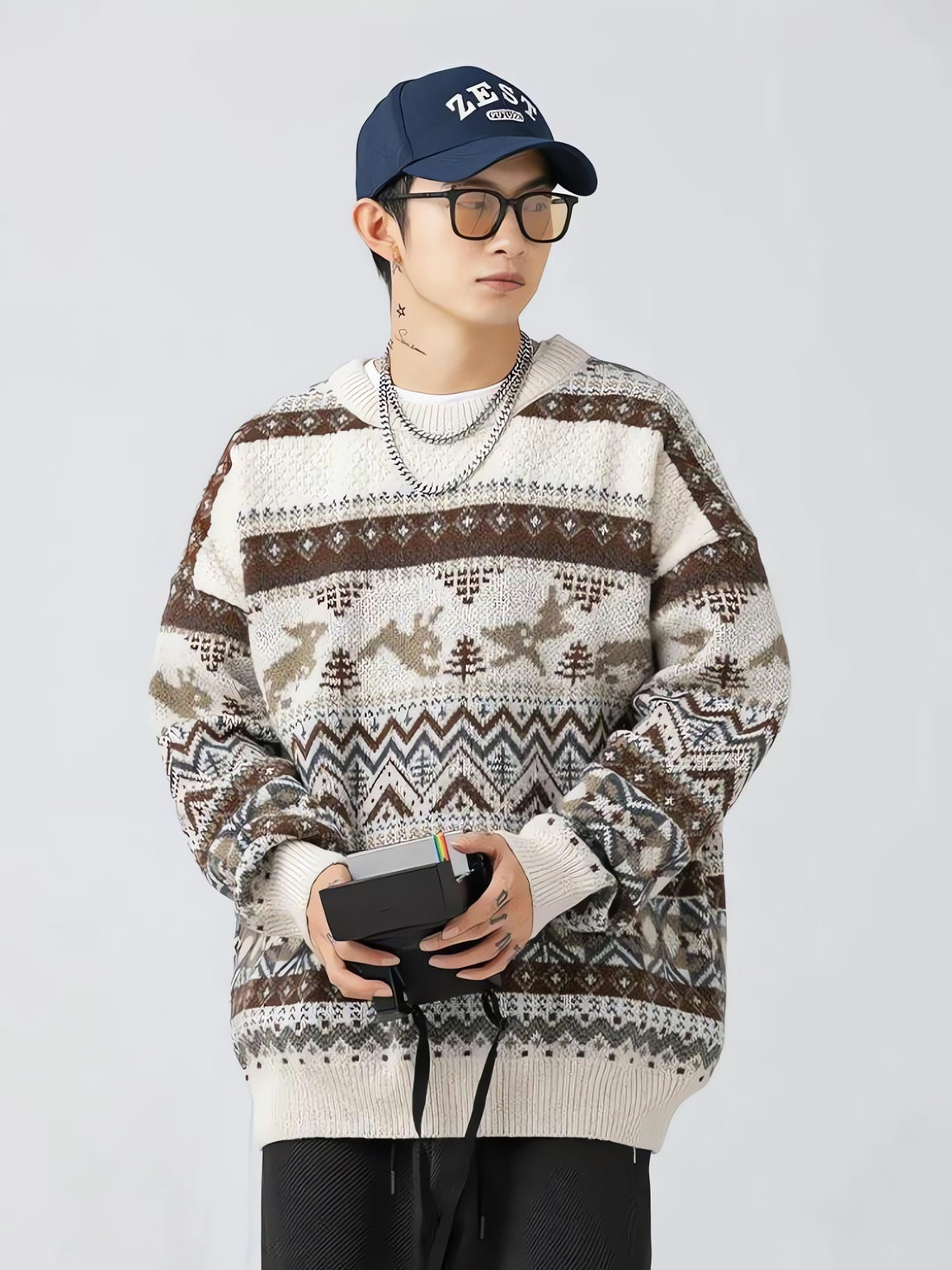 Vintage Rabbits Knitted Sweater - KAYSMAR