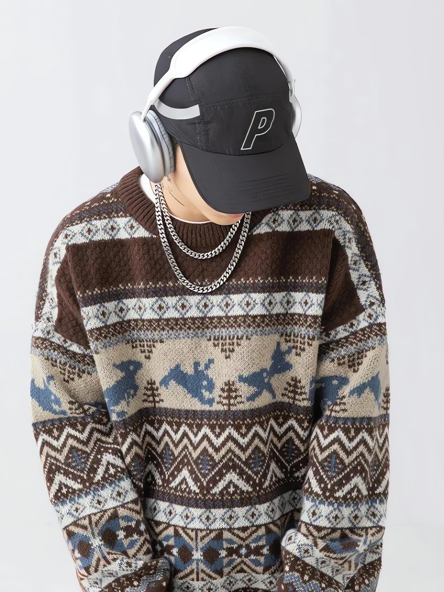Vintage Rabbits Knitted Sweater - KAYSMAR