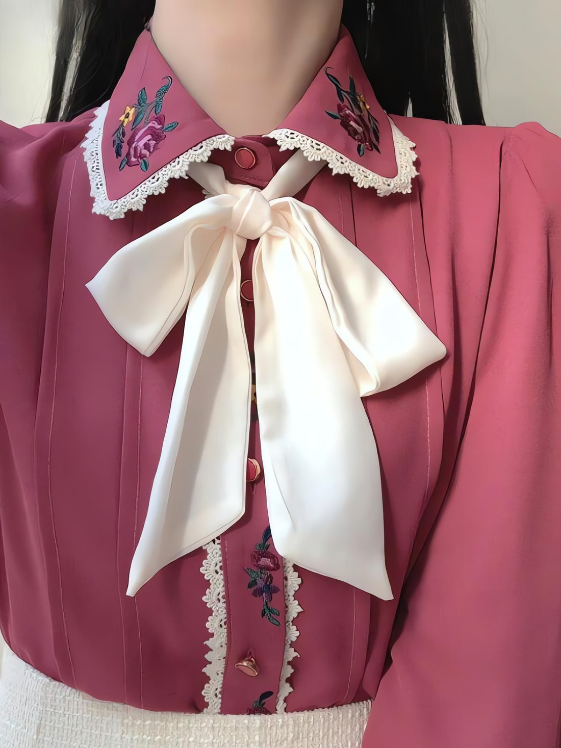 Vintage Rose Embroidered Shirt - KAYSMAR