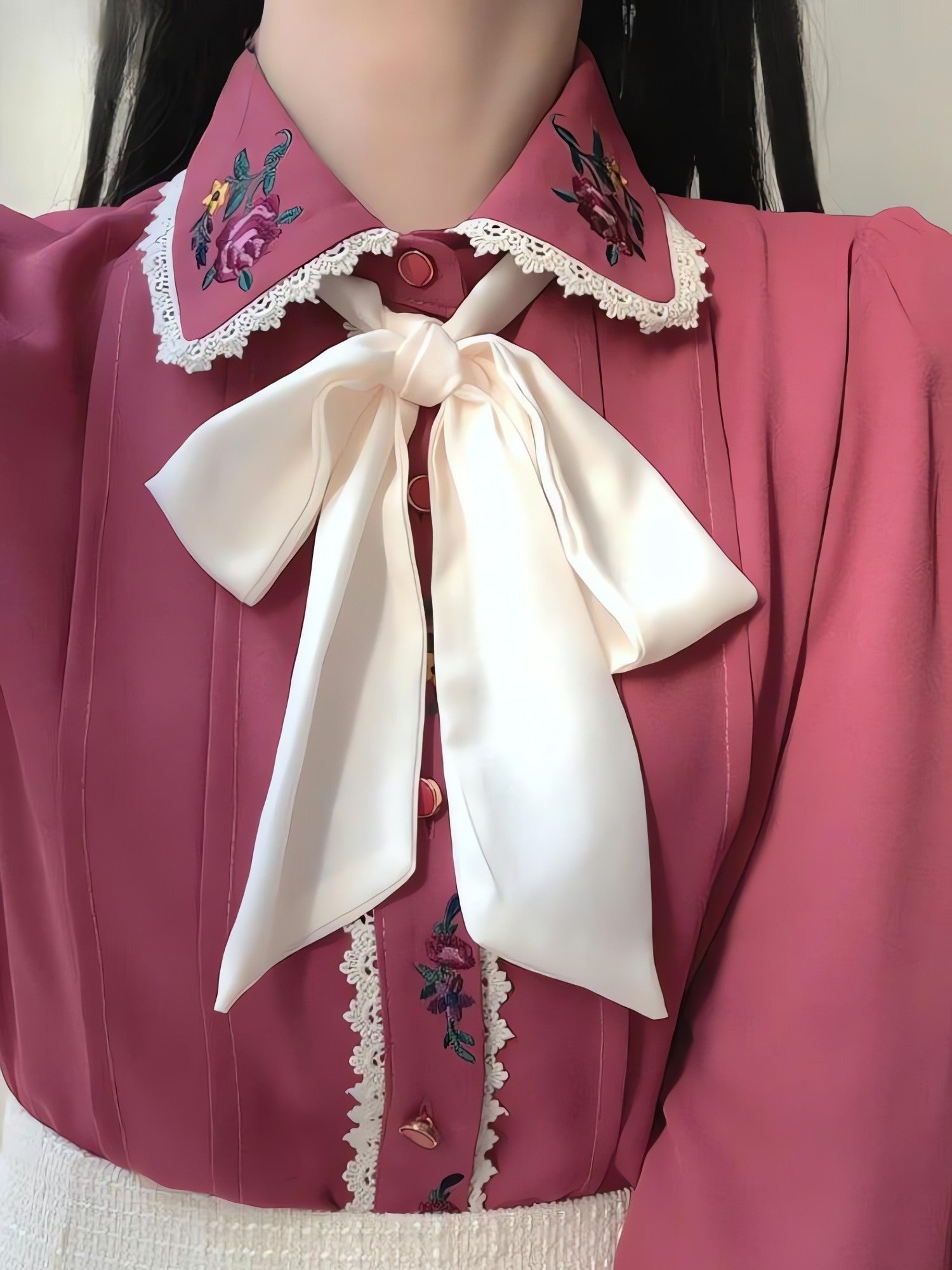 Vintage Rose Embroidered Shirt - KAYSMAR