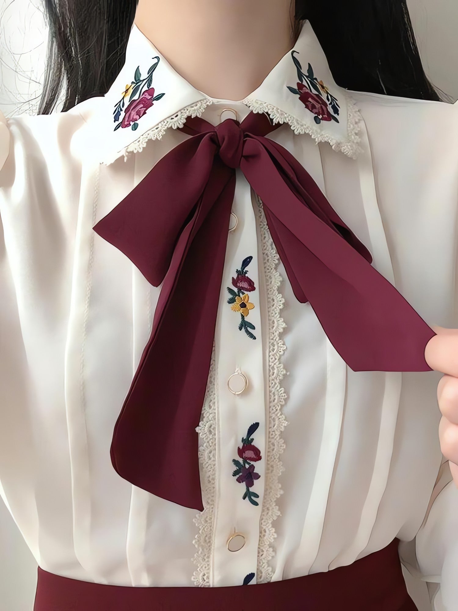 Vintage Rose Embroidered Shirt - KAYSMAR