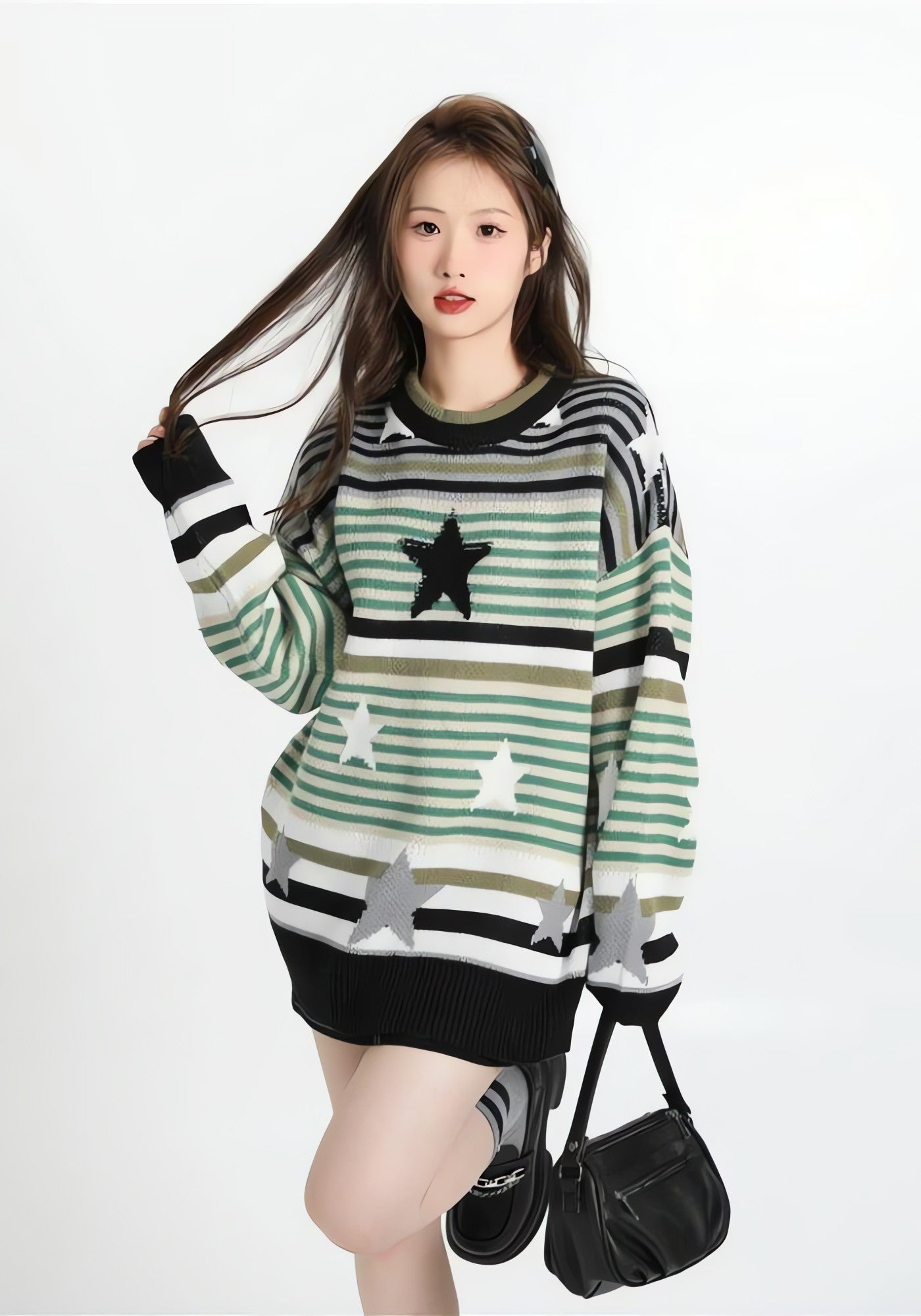 Vintage Star Printed Knit Sweater - KAYSMAR
