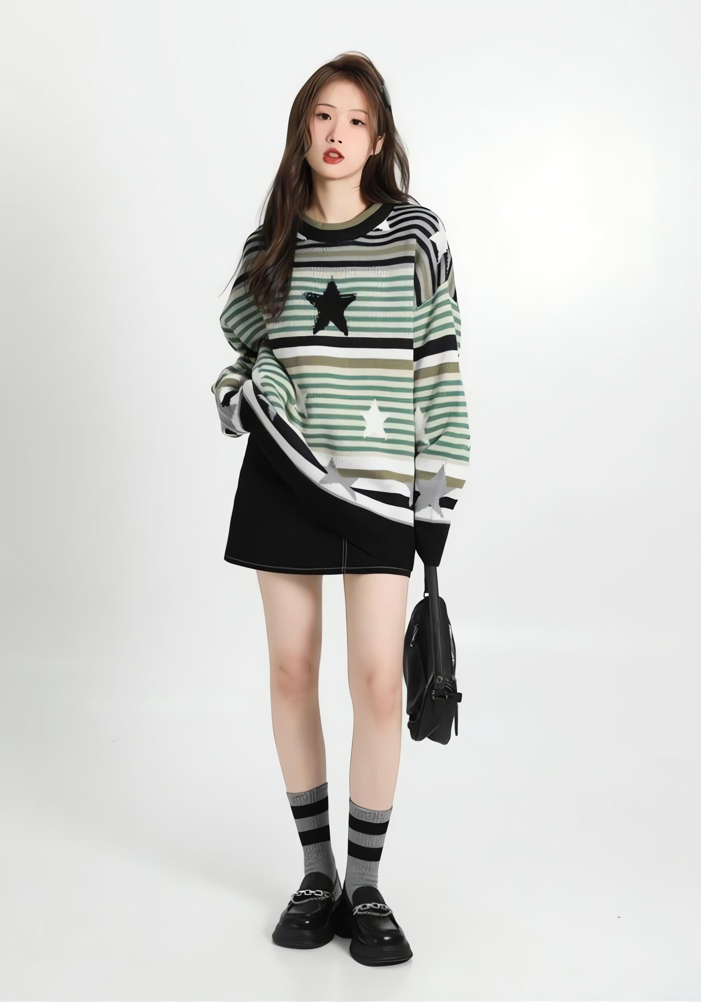 Vintage Star Printed Knit Sweater - KAYSMAR