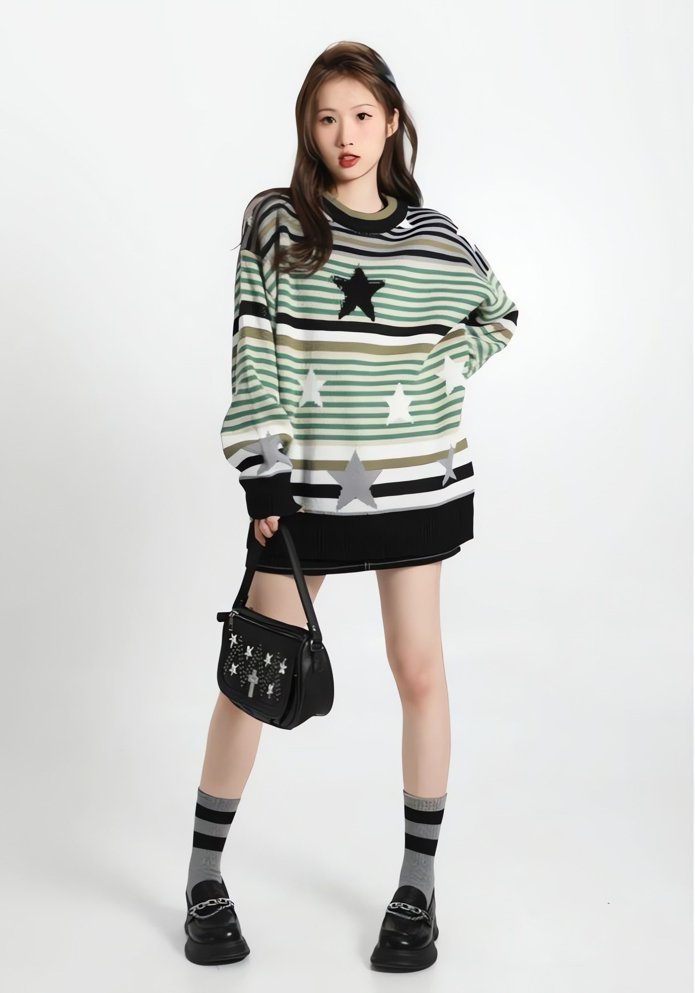 Vintage Star Printed Knit Sweater - KAYSMAR
