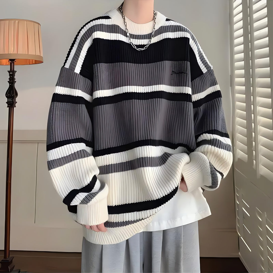 Vintage Striped Knitted Sweater - KAYSMAR