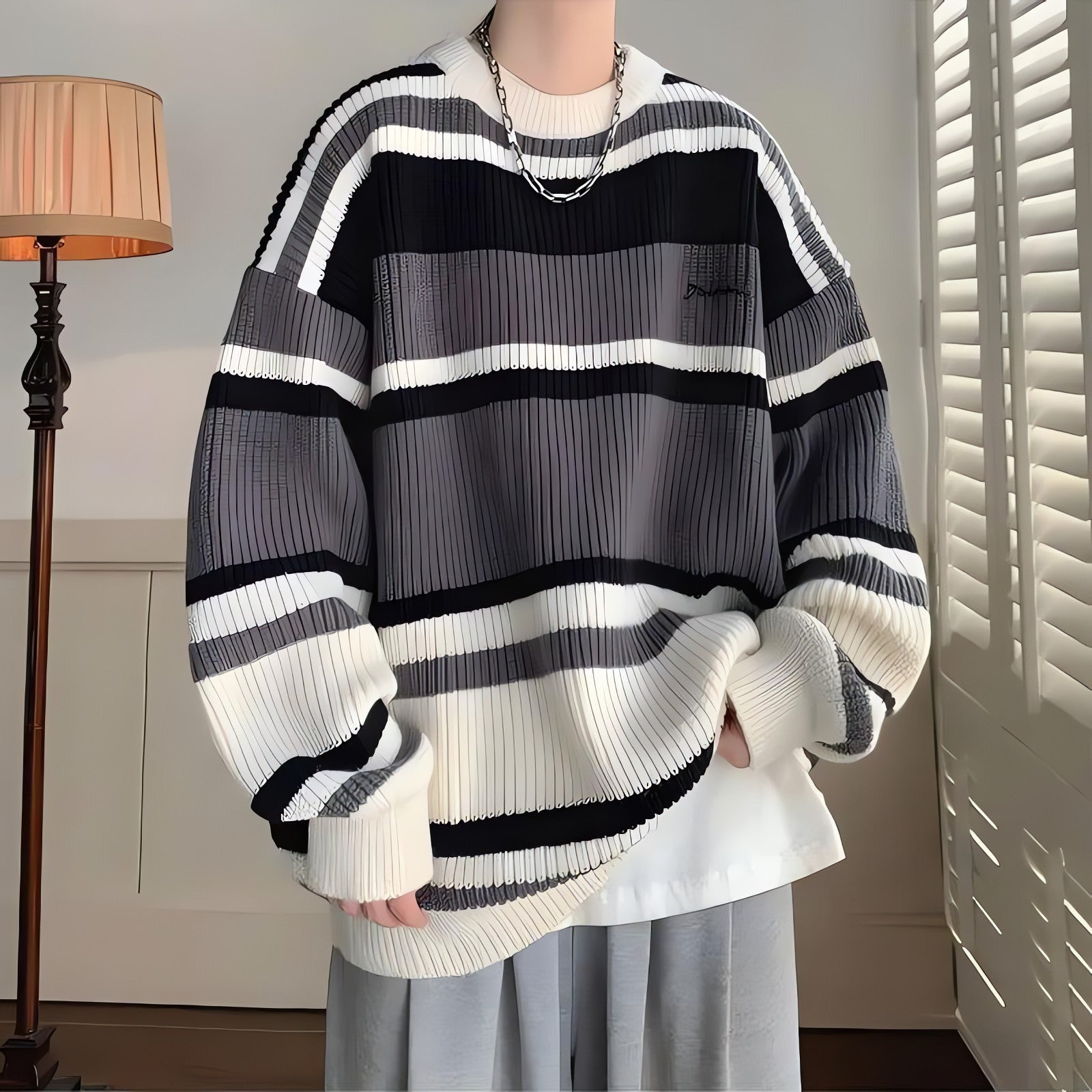 Vintage Striped Knitted Sweater - KAYSMAR