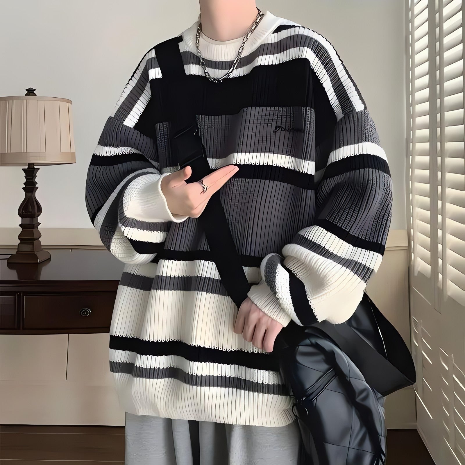 Vintage Striped Knitted Sweater - KAYSMAR
