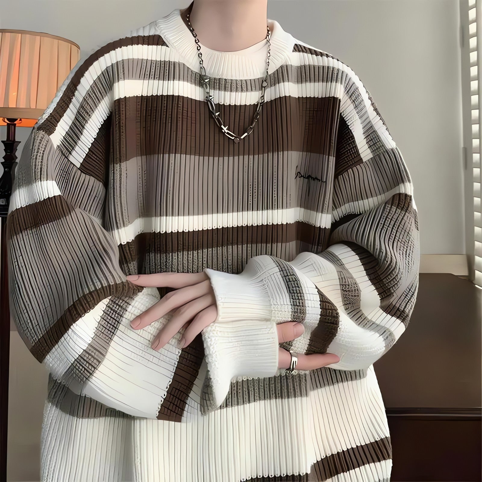 Vintage Striped Knitted Sweater - KAYSMAR