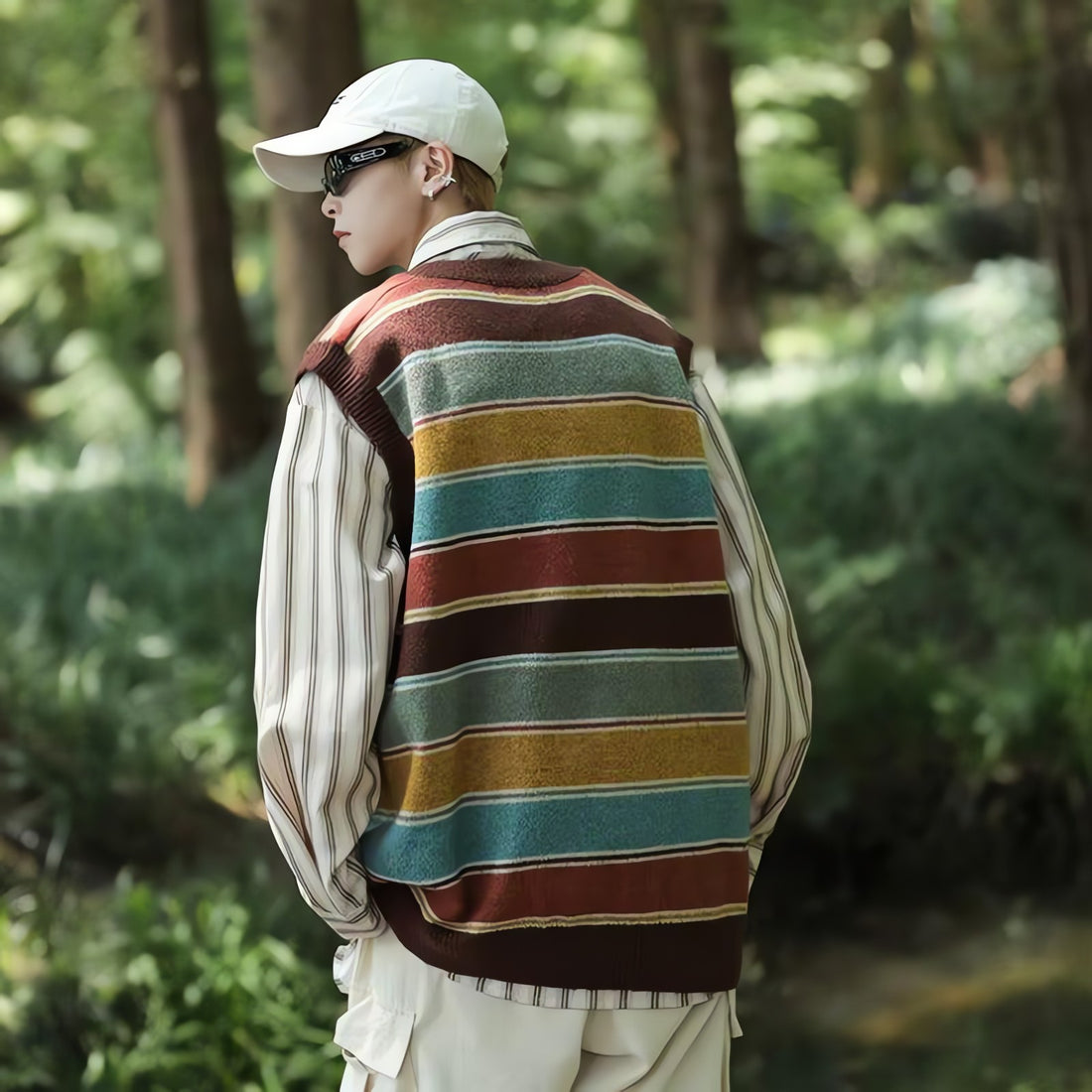 Vintage Striped Sweater Vest - KAYSMAR