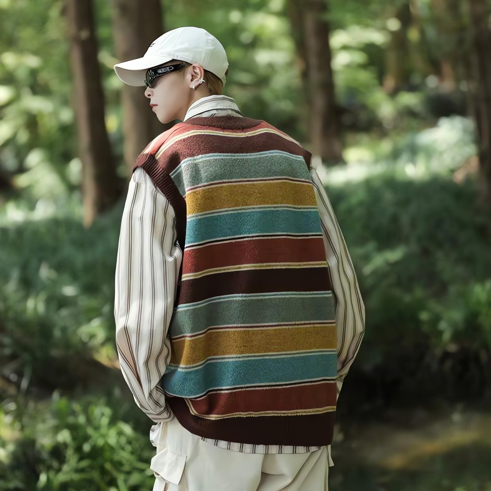 Vintage Striped Sweater Vest - KAYSMAR