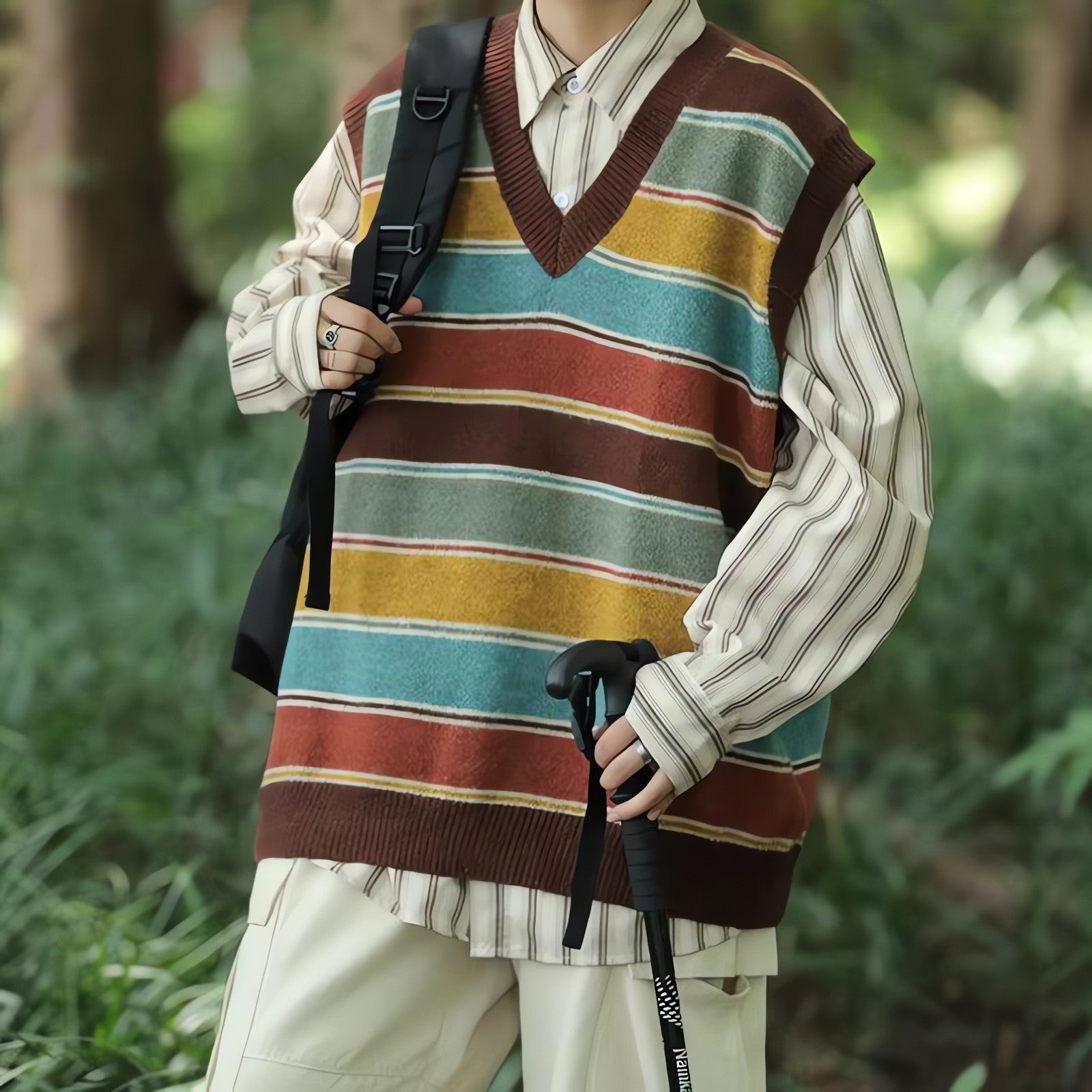 Vintage Striped Sweater Vest - KAYSMAR