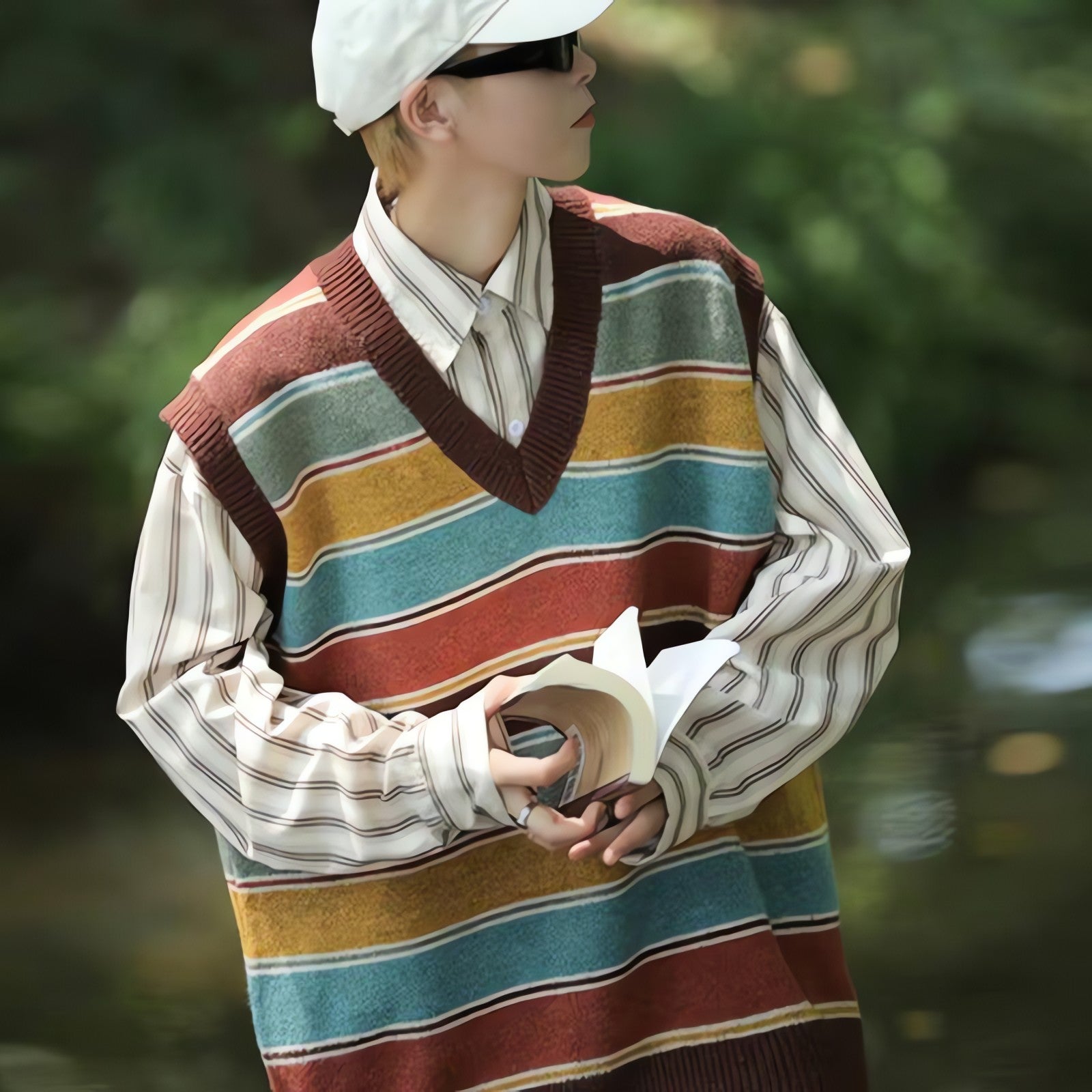 Vintage Striped Sweater Vest - KAYSMAR