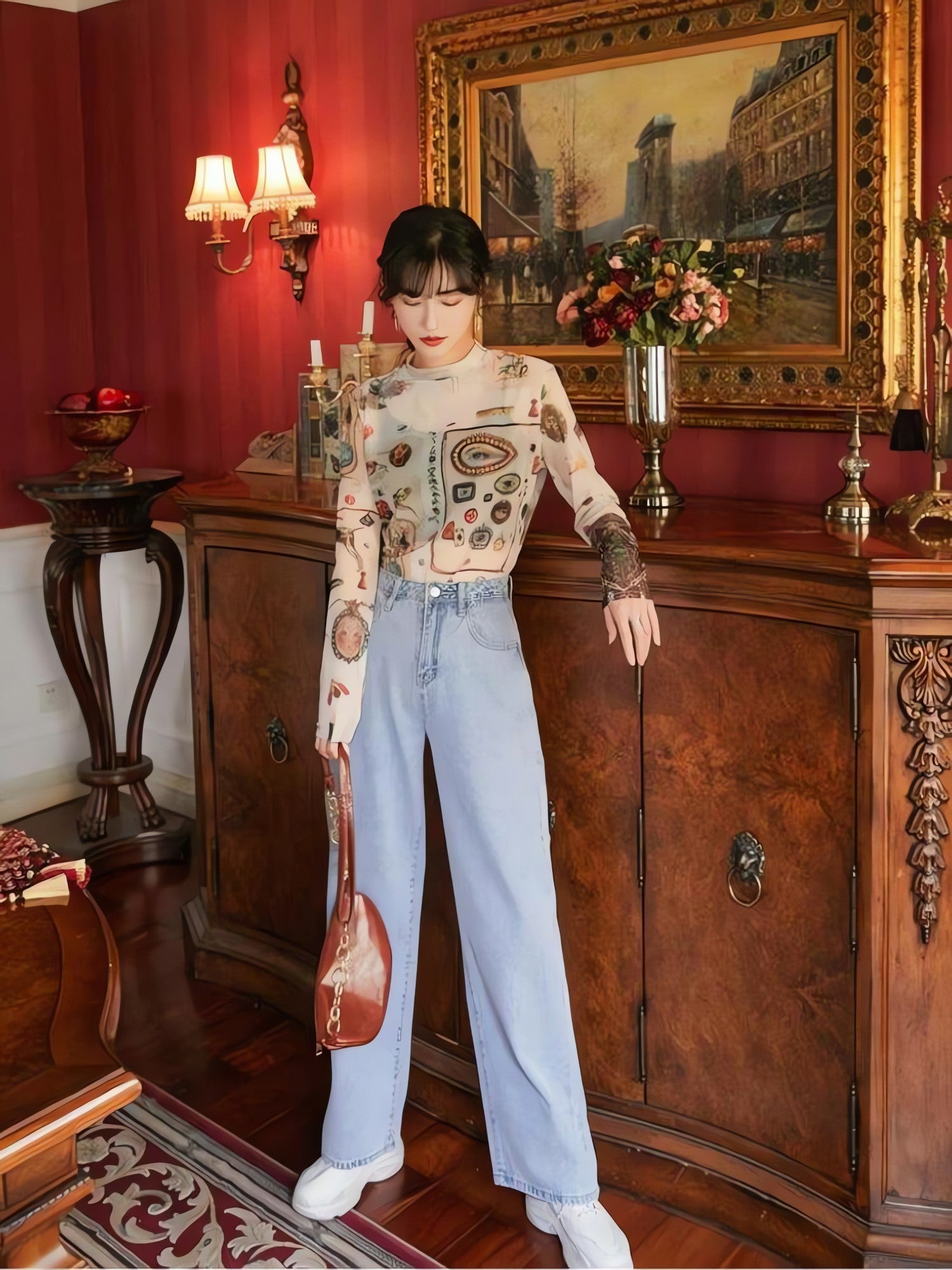 Vintage Symbols Sheer Top - KAYSMAR