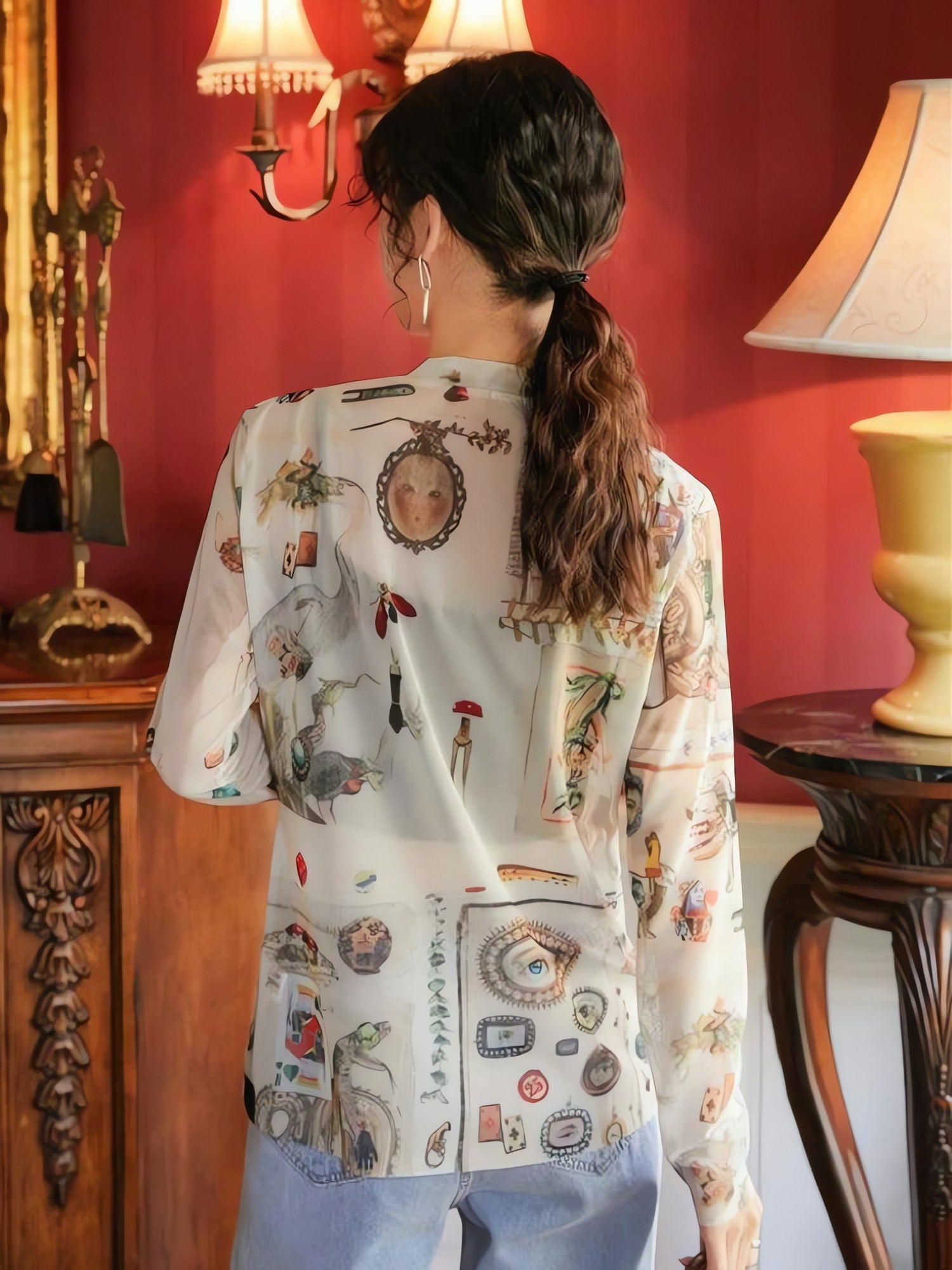 Vintage Symbols Sheer Top - KAYSMAR