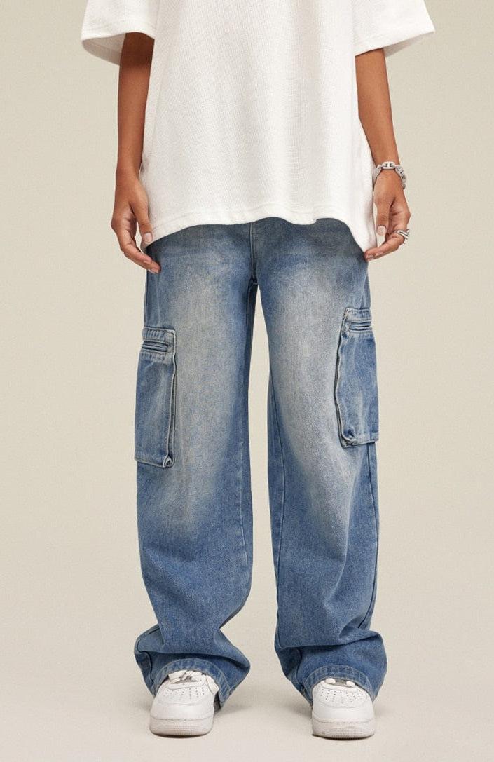 Washed Baggy Cargo Jeans - KAYSMAR