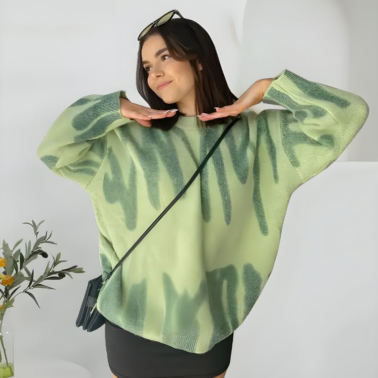 Wavy Line Design Knitted Sweater - KAYSMAR