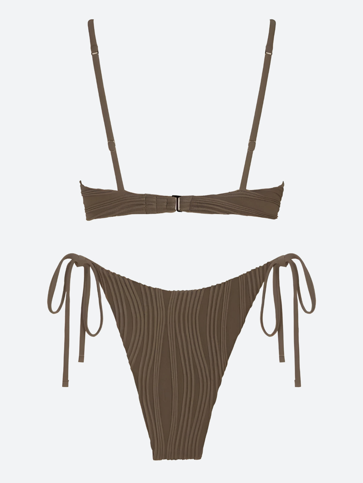 Wavy Striped Wired Cup Bikini Set - KAYSMAR