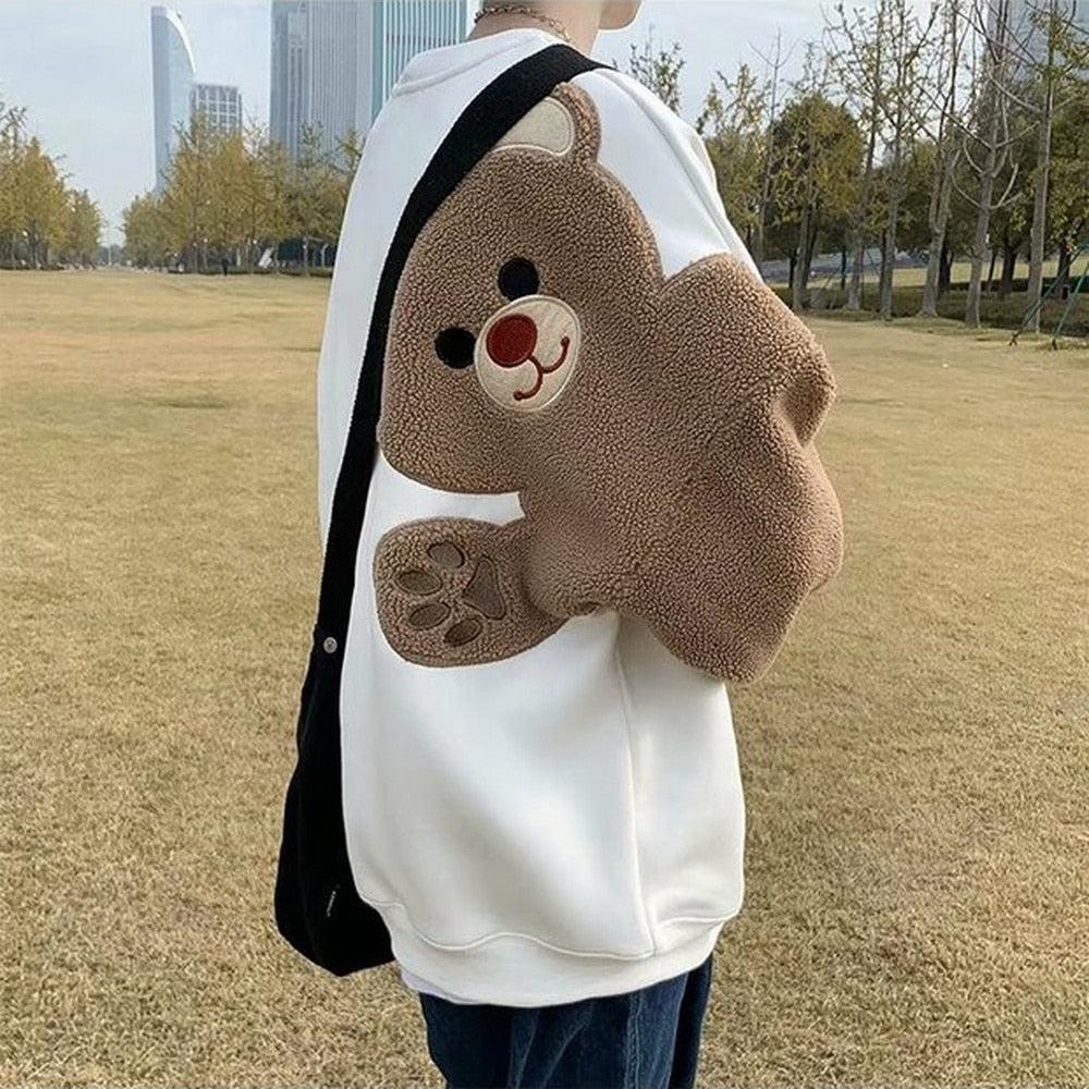 Weirdcore Bear Sleeve Sweatshirt - KAYSMAR