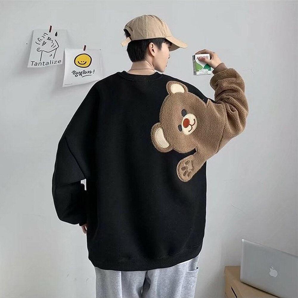 Weirdcore Bear Sleeve Sweatshirt - KAYSMAR