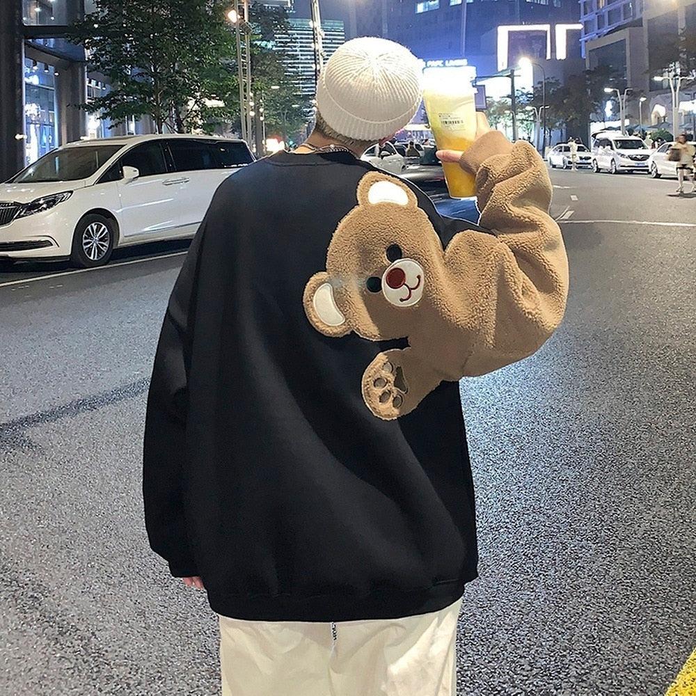 Weirdcore Bear Sleeve Sweatshirt - KAYSMAR