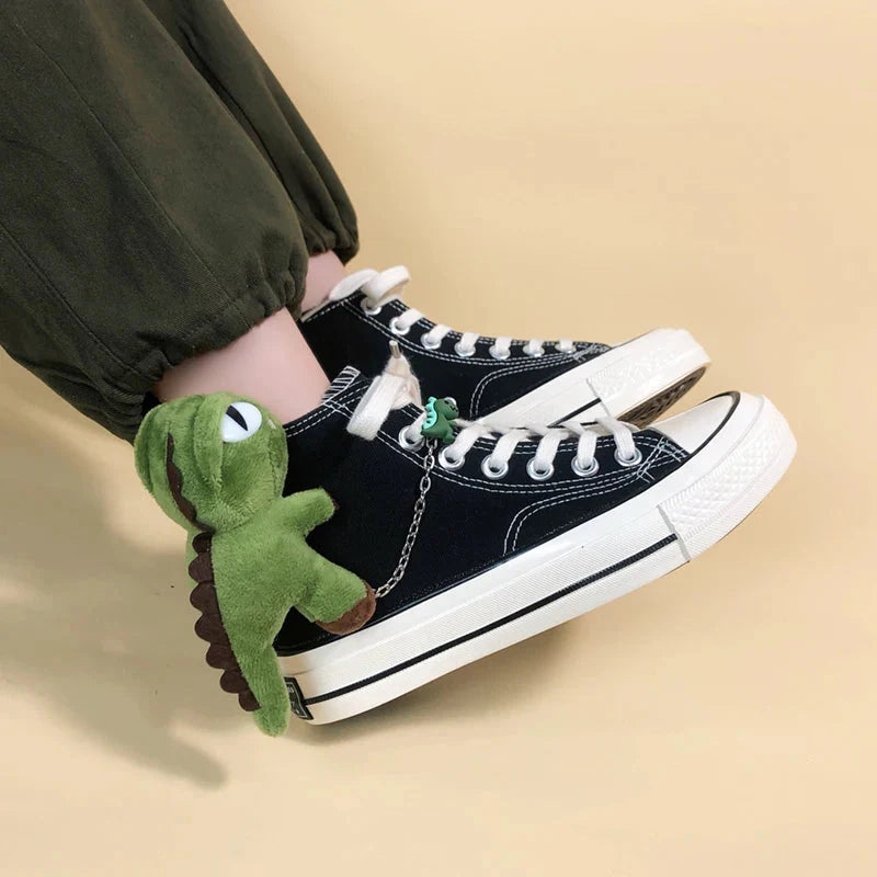 Weirdcore Dinosaur Canvas Shoes - KAYSMAR