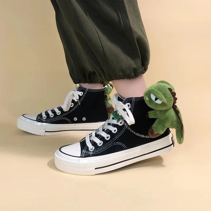 Weirdcore Dinosaur Canvas Shoes - KAYSMAR