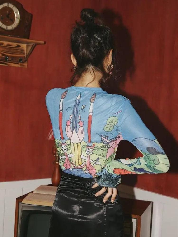 Weirdcore Dream Mesh Top - KAYSMAR