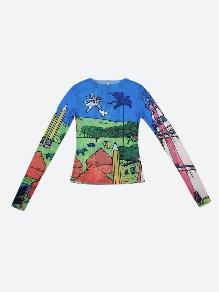 Weirdcore Dream Mesh Top - KAYSMAR