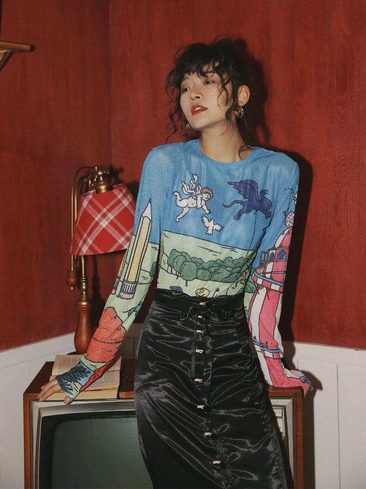 Weirdcore Dream Mesh Top - KAYSMAR