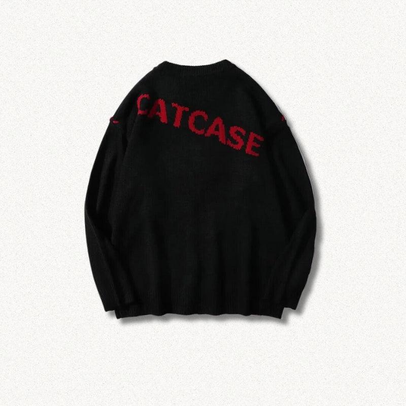 Weirdcore Heart Embroidered Sweater - KAYSMAR
