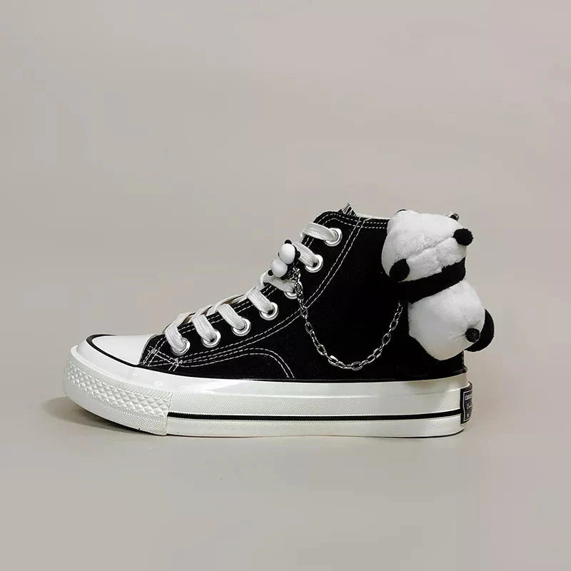 Weirdcore Panda Canvas Shoes - KAYSMAR