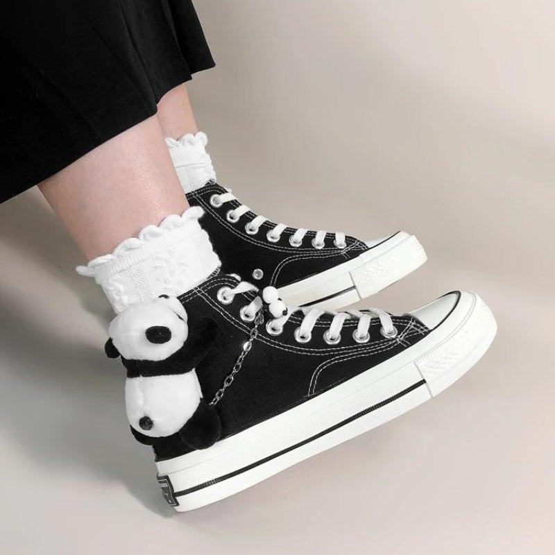 Weirdcore Panda Canvas Shoes - KAYSMAR