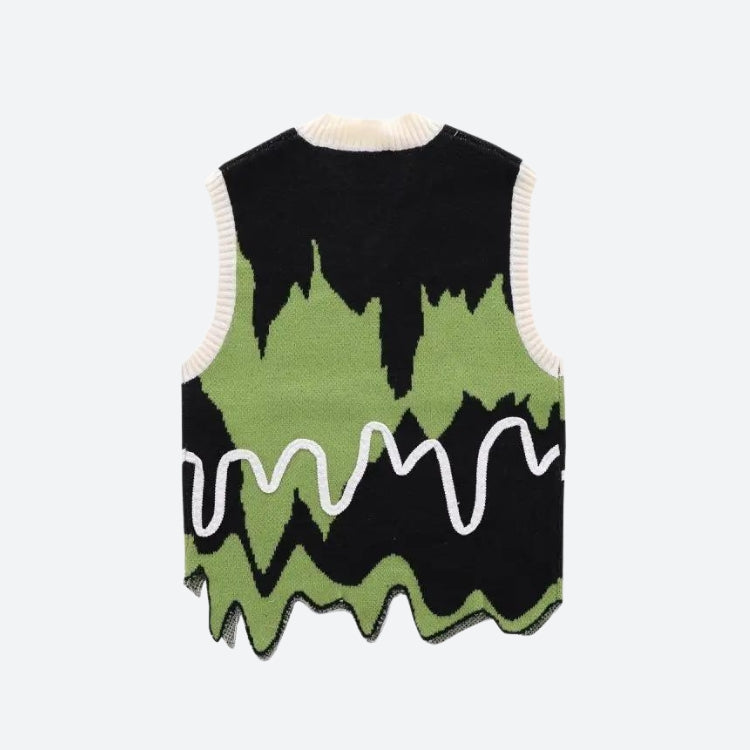 Weirdcore Wavy Striped Sweater Vest - KAYSMAR