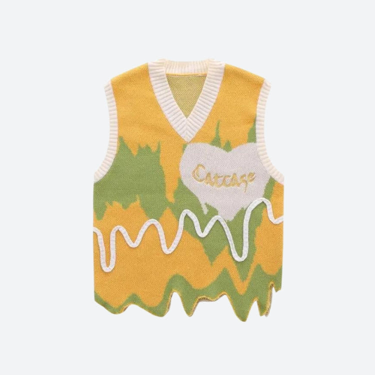 Weirdcore Wavy Striped Sweater Vest - KAYSMAR
