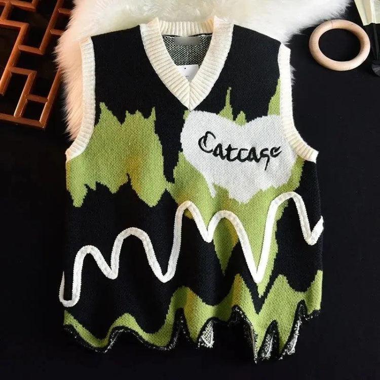 Weirdcore Wavy Striped Sweater Vest - KAYSMAR