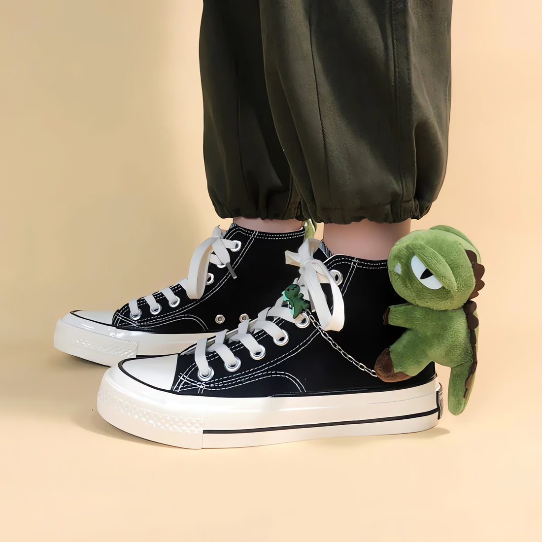 Weirdcore Dinosaur Canvas Shoes - KAYSMAR