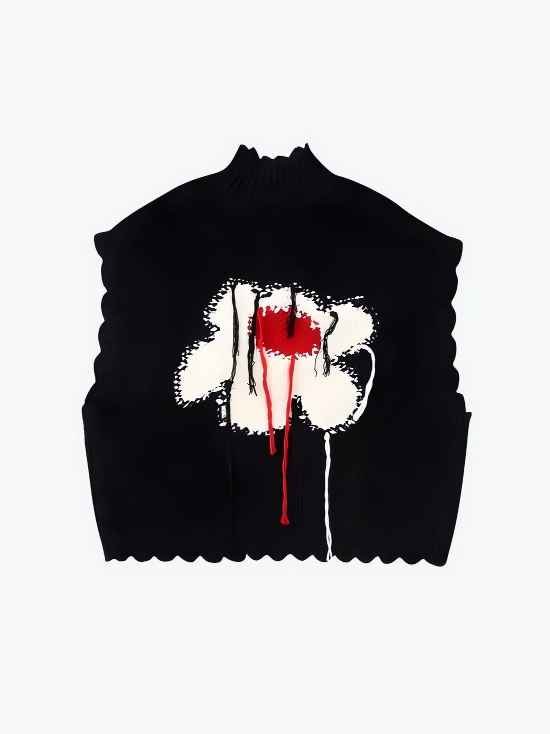 Weirdcore Flower Embroidered Knitted Sweater Vest - KAYSMAR